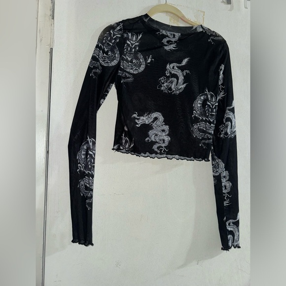 Akira - Dragon Long Sleeve Mesh Top - Like New - Picture 7 of 7